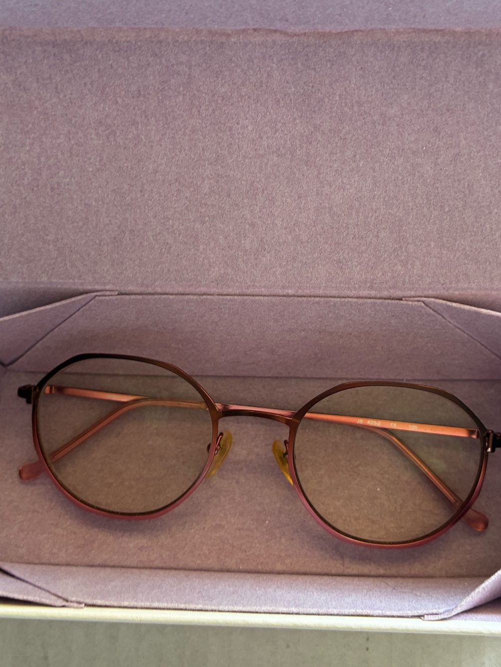 Jill Stuart JS 423-2 Rose Gold & brown Round Eyeglasses Frames 49-20-135 Womens